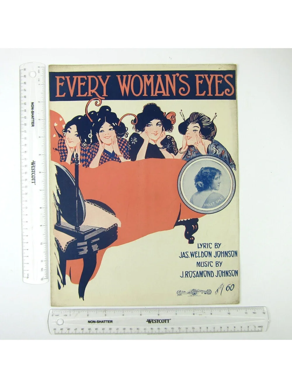 Black Poet JAMES WELDON JOHNSON Sheet Music Every Woman's Eyes 1912 Antique RARE